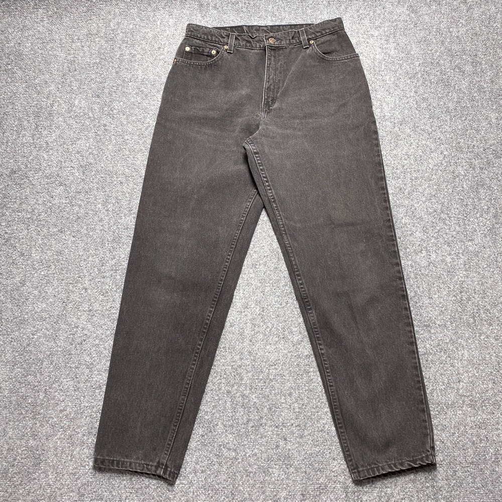 Vintage Levis Jeans Women 14 Med Black 551 Relaxed Fit Tapered Dark Wash 90s